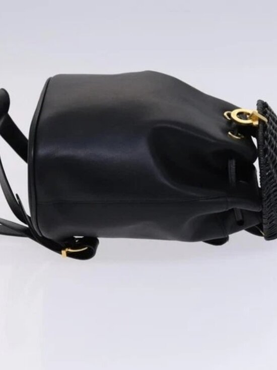 Salvatore Ferragamo Backpack Leather Black Gold main image 7